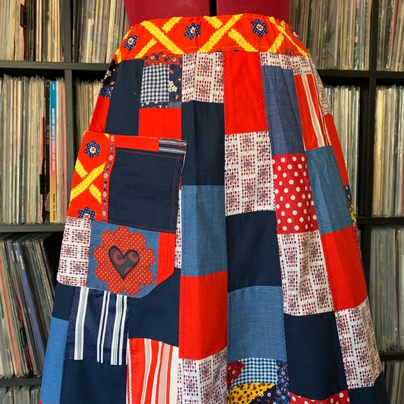 hippie patchwork 90s vintage skirt phish XS boho - Picture 3 of 11